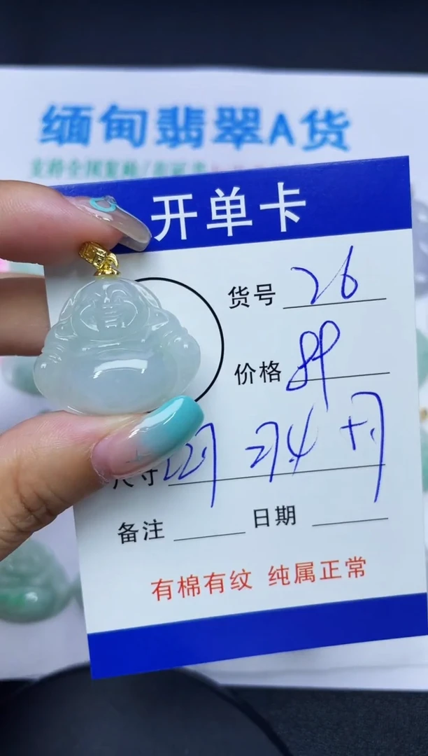 翡翠未镶嵌吊坠(赠链)26