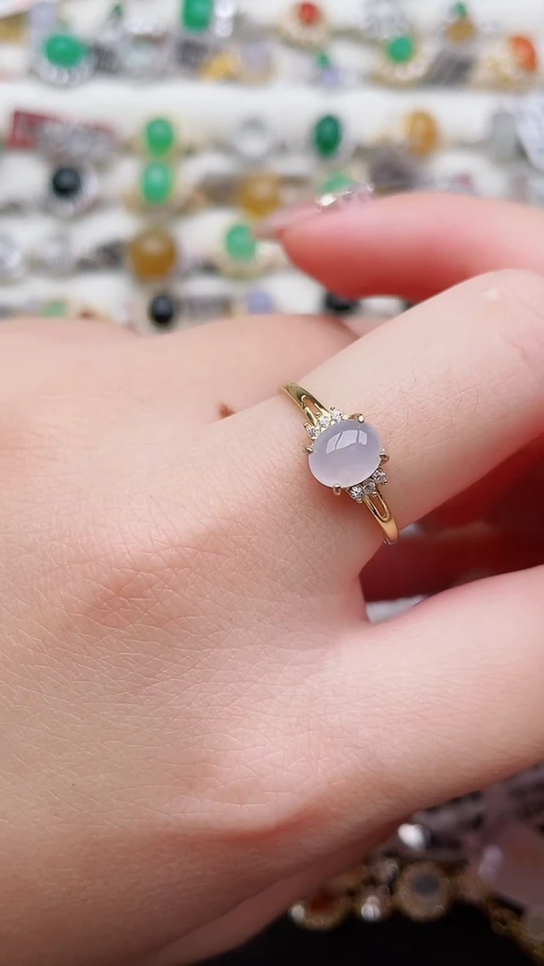 银S925镶嵌戒指翡翠1