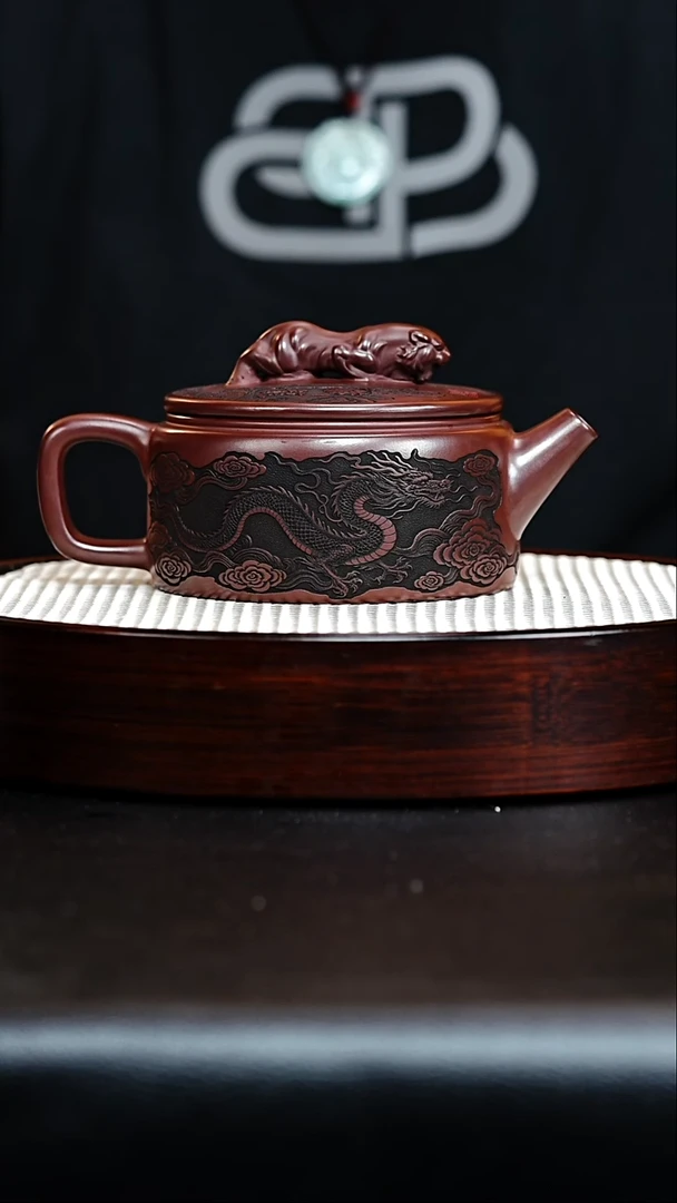 茶壶紫砂宜兴紫砂 石红 梅桩壶