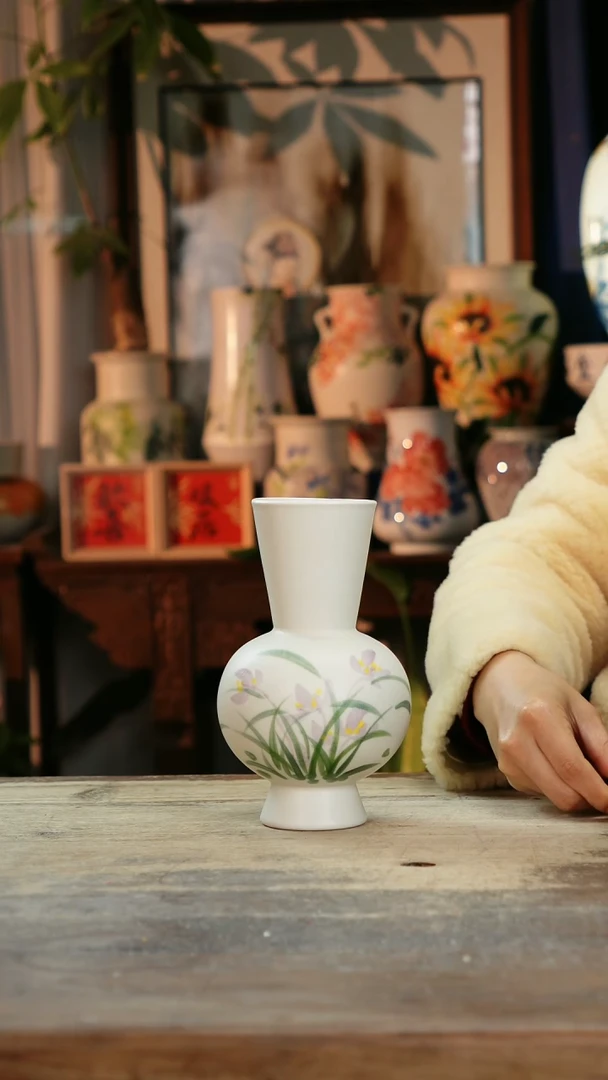 【闪购商品】瓷片景德镇纯手工釉下彩精品花瓶