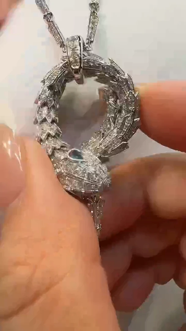 项链18K金镶嵌钻石蟒蛇项链DY