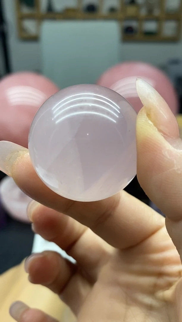 水晶珠宝半成品未镶嵌粉水晶球星光 多样性随机发