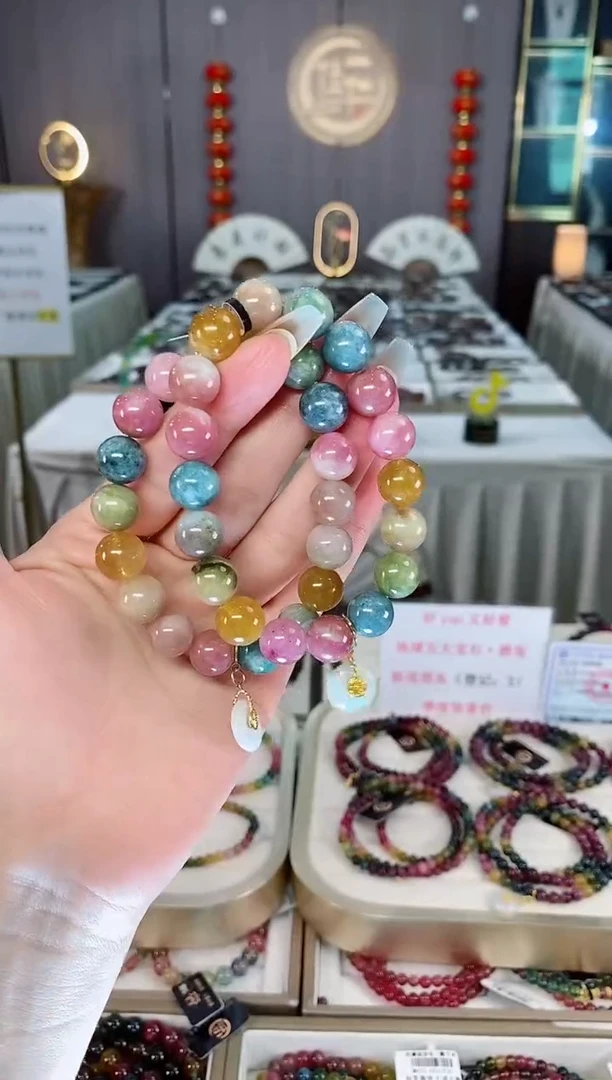 未镶嵌老矿碧玺彩虹单圈手串11mm+碧玺（多样性发一条）mz