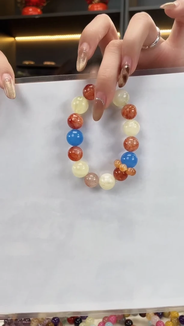 未镶嵌手链水晶胶花多宝手串