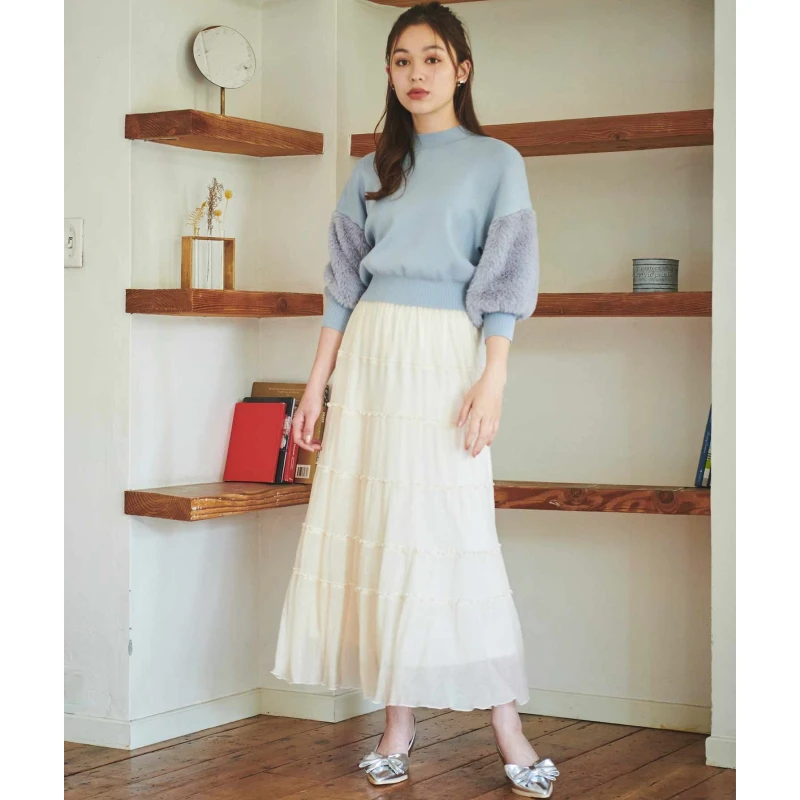 【DD外贸】 夏季新款 31 气质百搭分层设计感薄纱半身裙