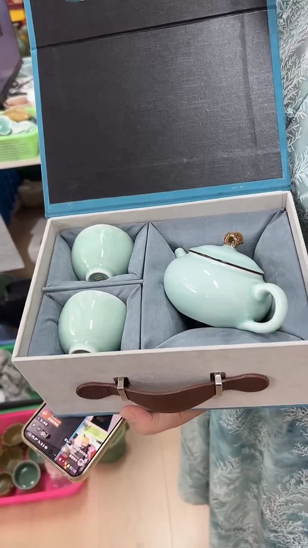 龙泉云间青瓷小米茶器