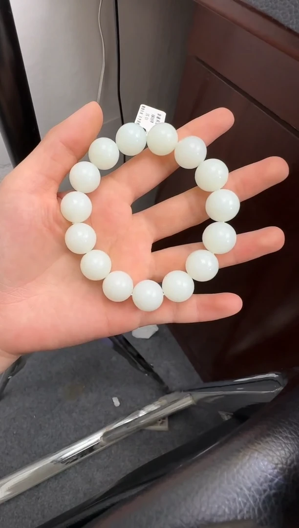 手串未镶嵌和田玉天泰白玉手串卡15（产地直发）