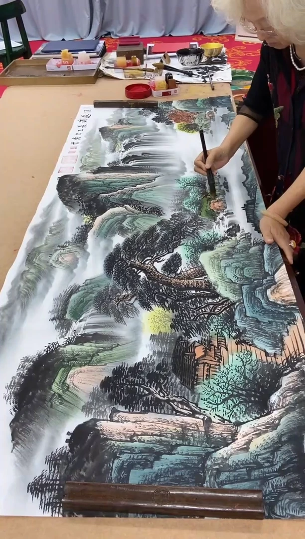 国画郑秀云 小六尺 源远流长1