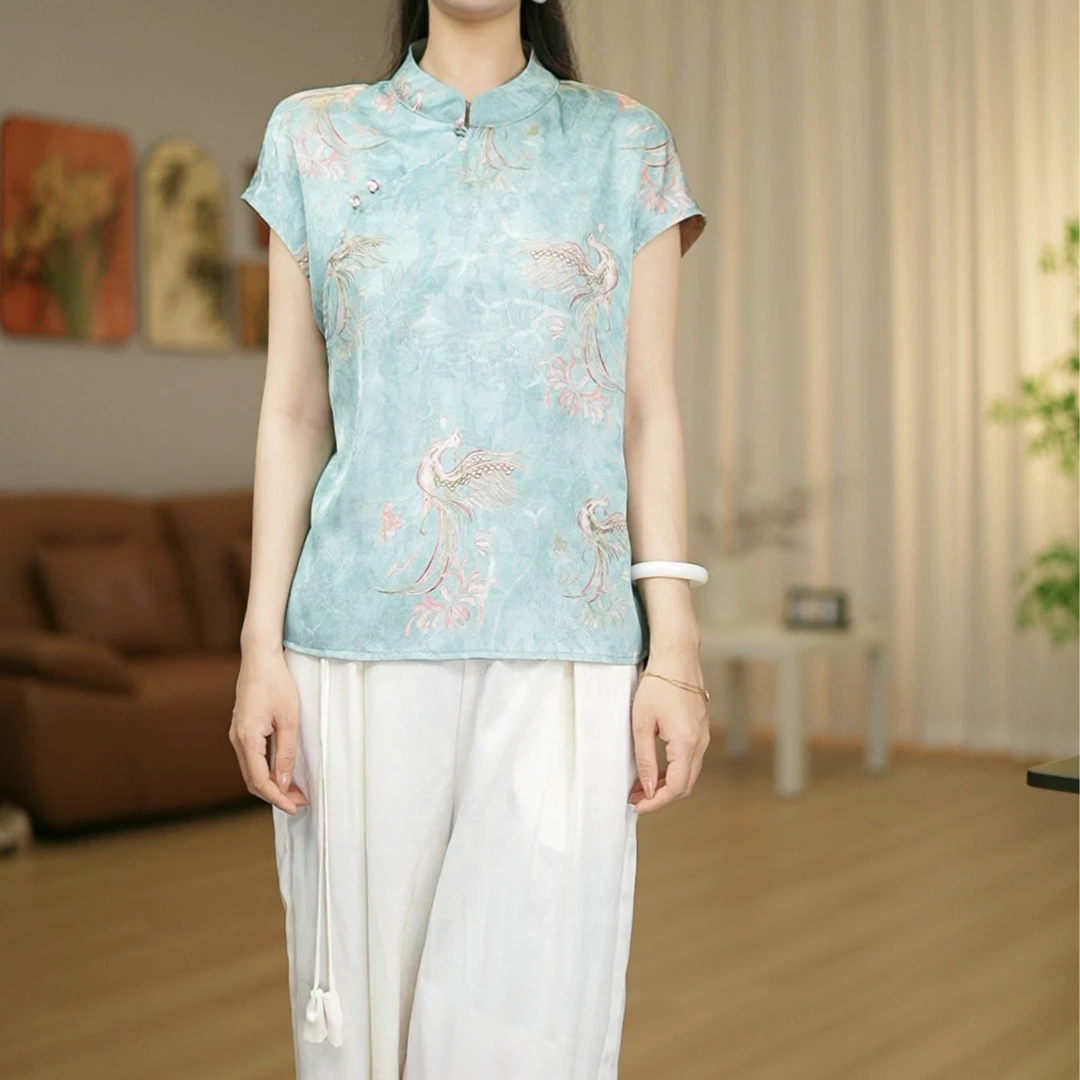 【A626凤舞九天】改良版新中式国风女款复古修身开衫飞袖上衣