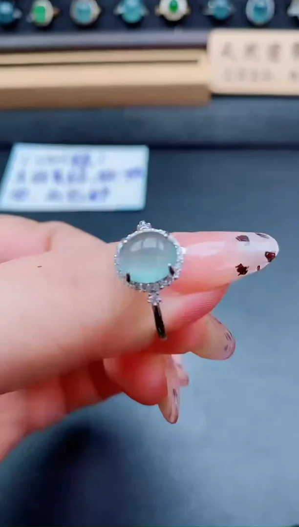 银S925镶嵌戒指翡翠1