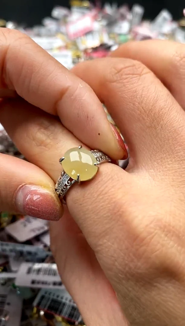 【闪购商品】翡翠戒指银S925镶嵌6666666    7