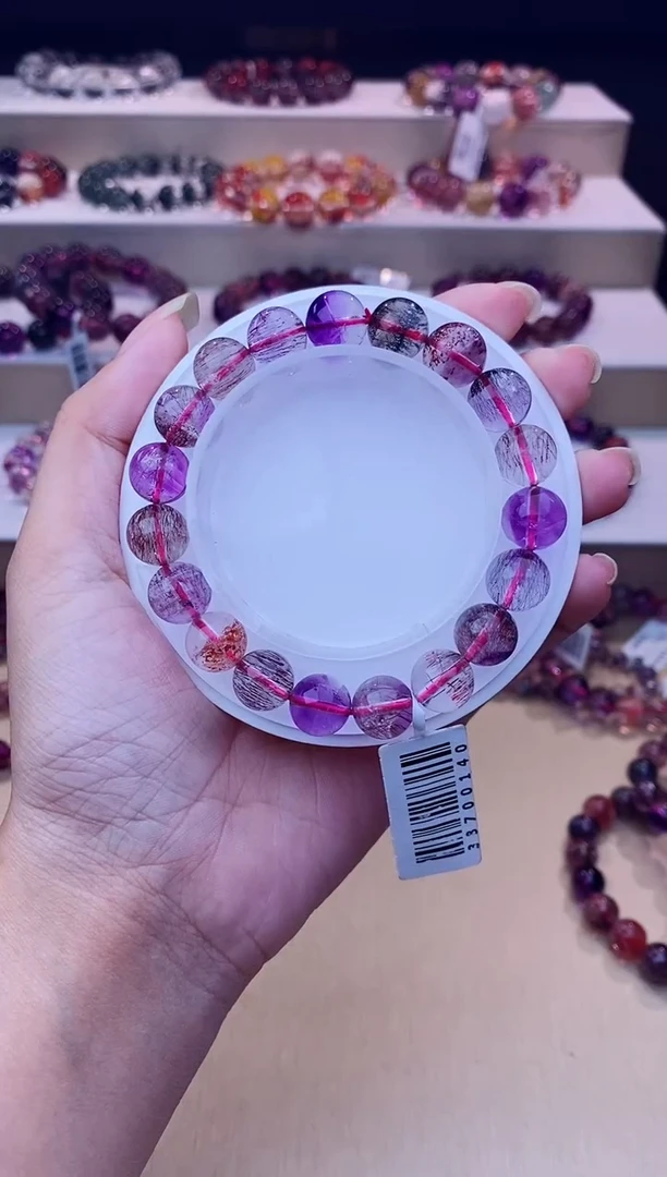 未镶嵌手链水晶黑加仑超七单圈10m+