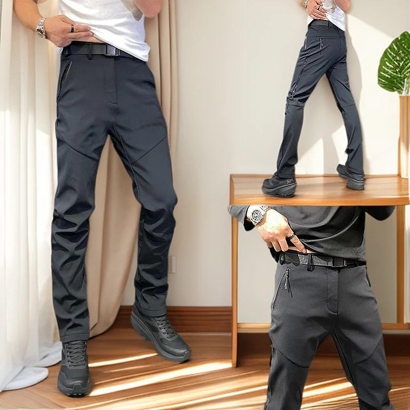 2025秋冬新款男士露营休闲防风冲锋裤小脚时尚百搭修身裤子男款