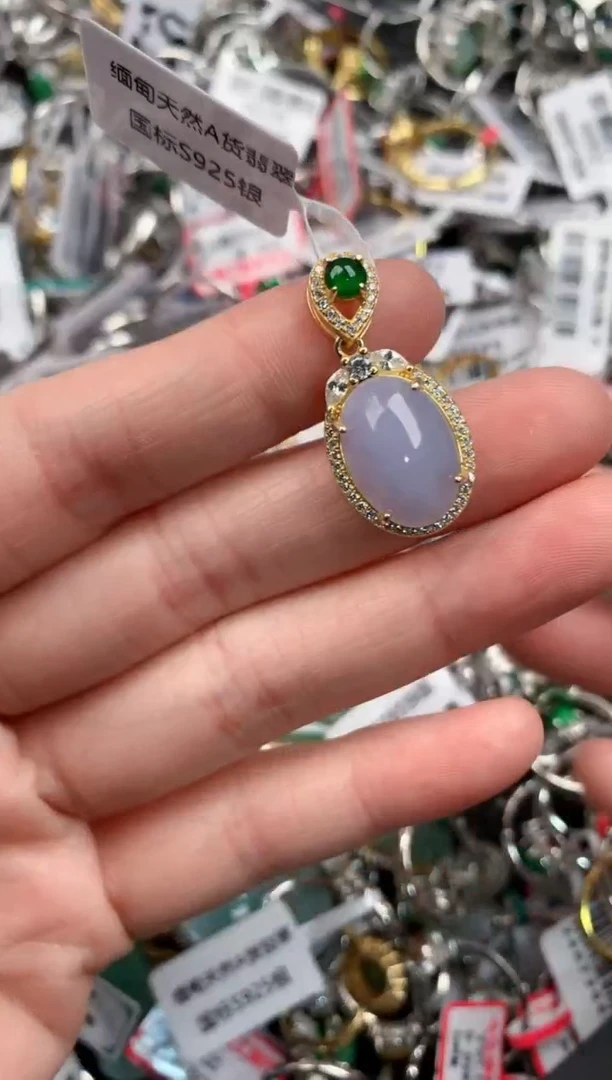 银S925镶嵌戒指翡翠8                  7