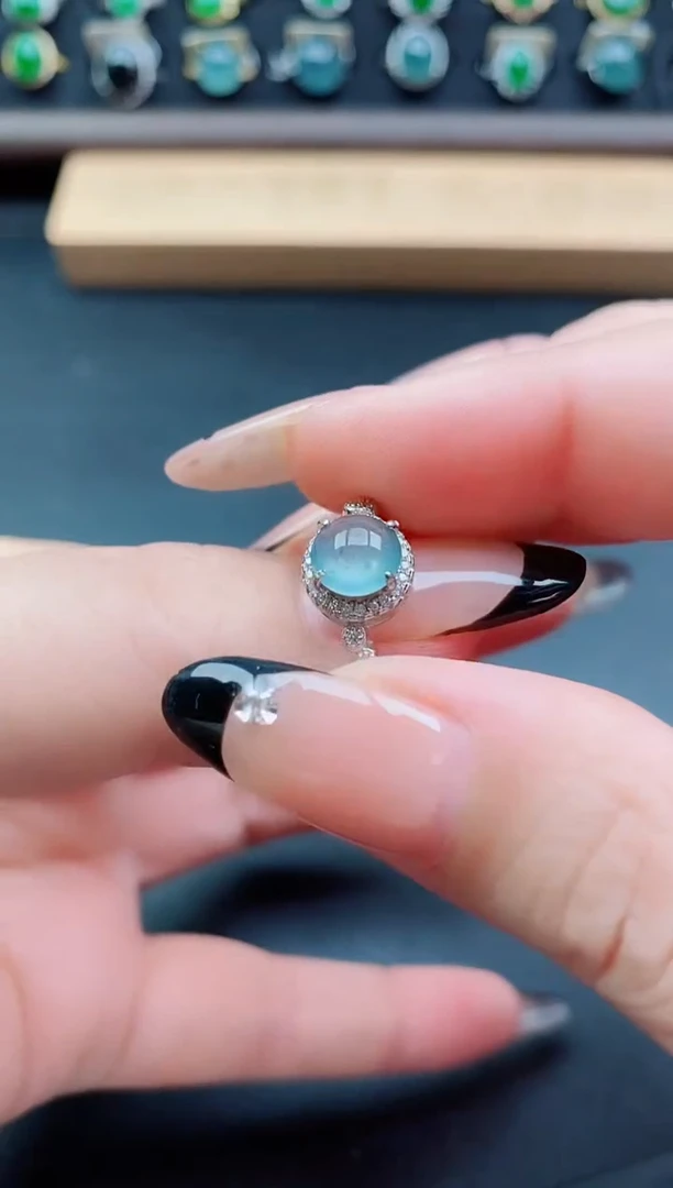 银S925镶嵌戒指翡翠1212