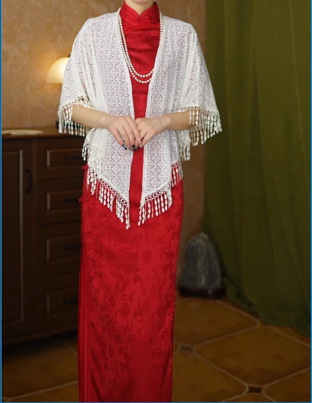 花笺坊【云锦】云肩夏季显瘦民族风薄款复古春夏中式清凉感披肩