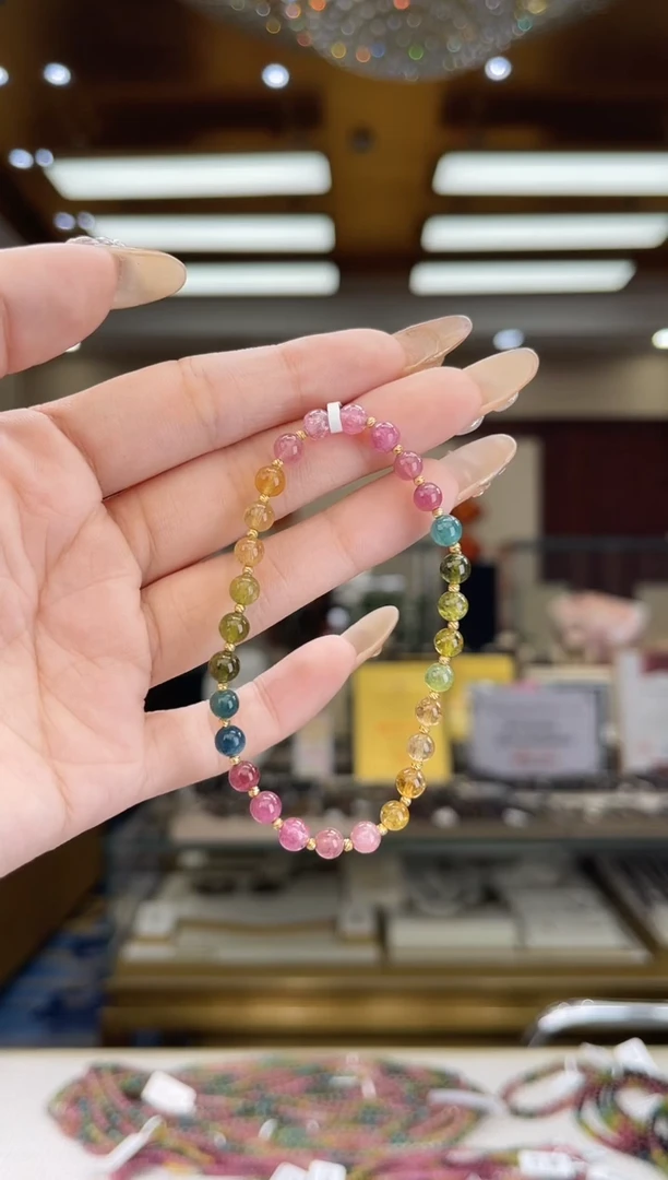 【闪购商品】碧玺/18K金镶嵌5mm+碧玺单圈多样性发货62