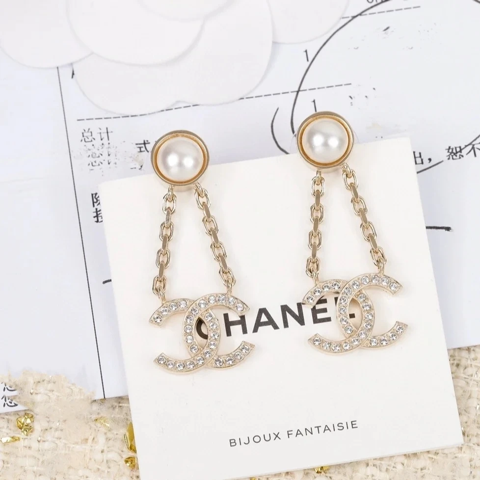 未使用 Chanel/香奈儿 耳环耳线链条气质金色经典百搭