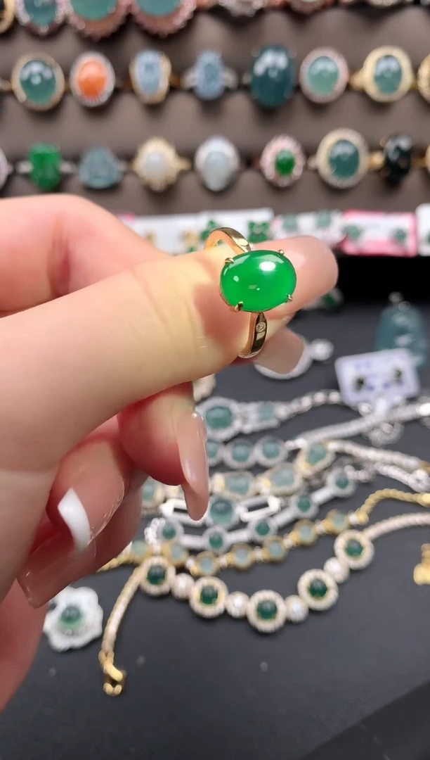 【闪购商品】翡翠戒指银S925镶嵌5231142