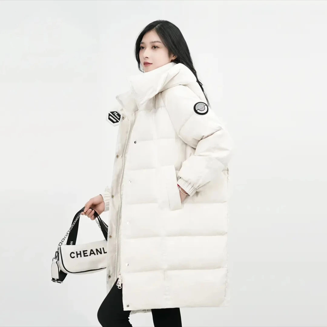 女装连帽白鸭绒冬季保暖中长款/百搭休闲时尚外套2802