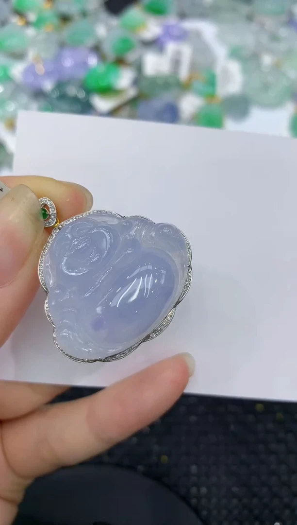 【闪购商品】翡翠颈饰18K金镶嵌8888888888