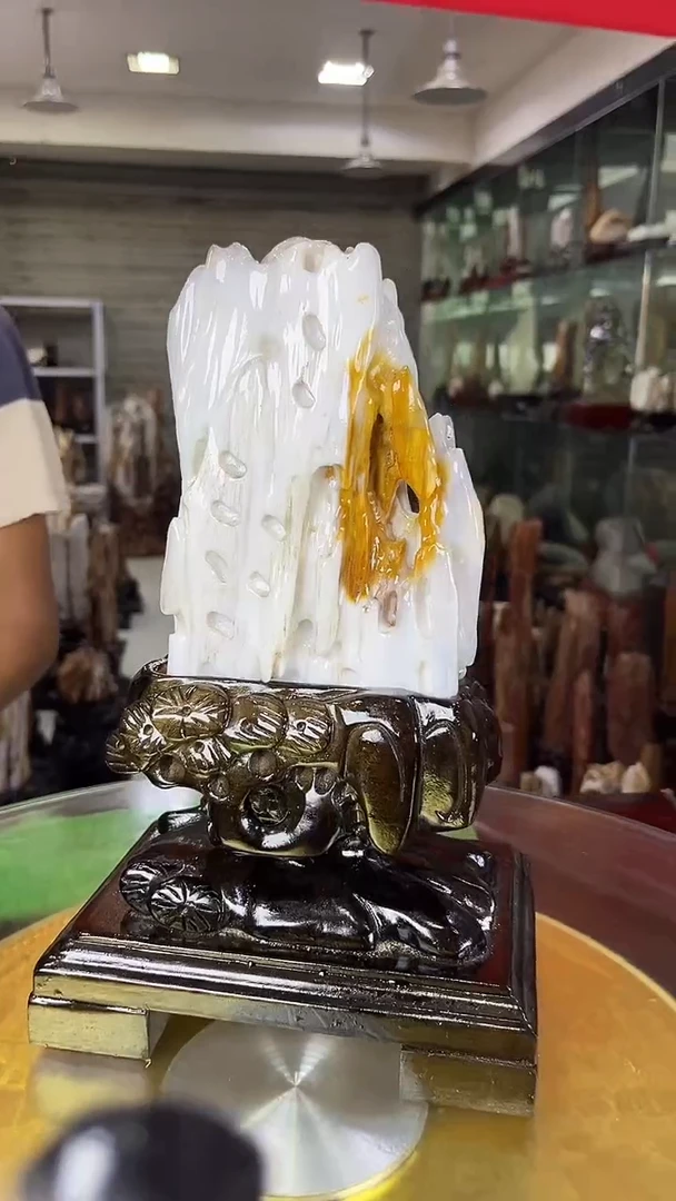 硅化玉珠宝奇石未镶嵌缅甸天然树化玉摆件