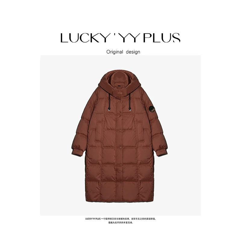 LUCKYYY 高品中长款高克重保暖功能感防风重工长款羽绒服 TF680