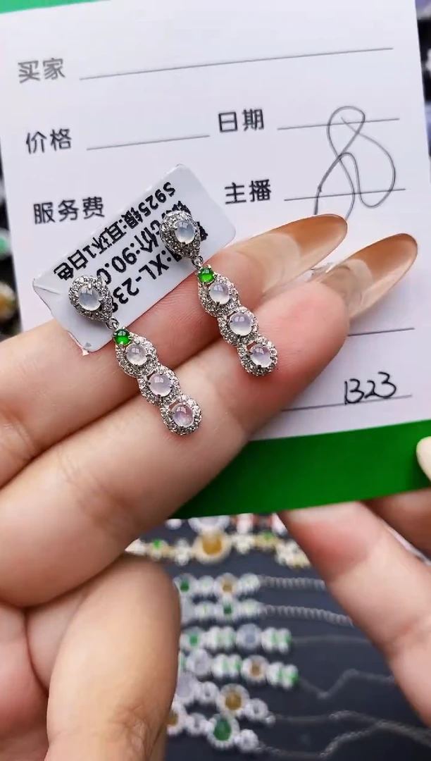 翡翠戒指银S925镶嵌1323