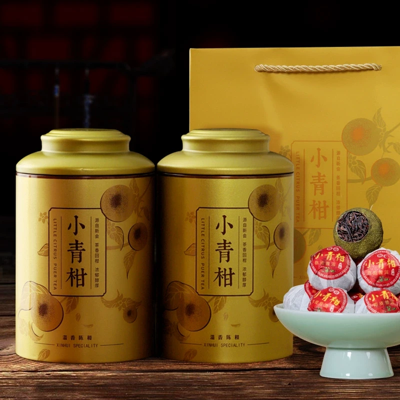 正宗新会小青柑普洱茶250g/500g金罐礼盒装柑普熟茶泡茶自用送礼