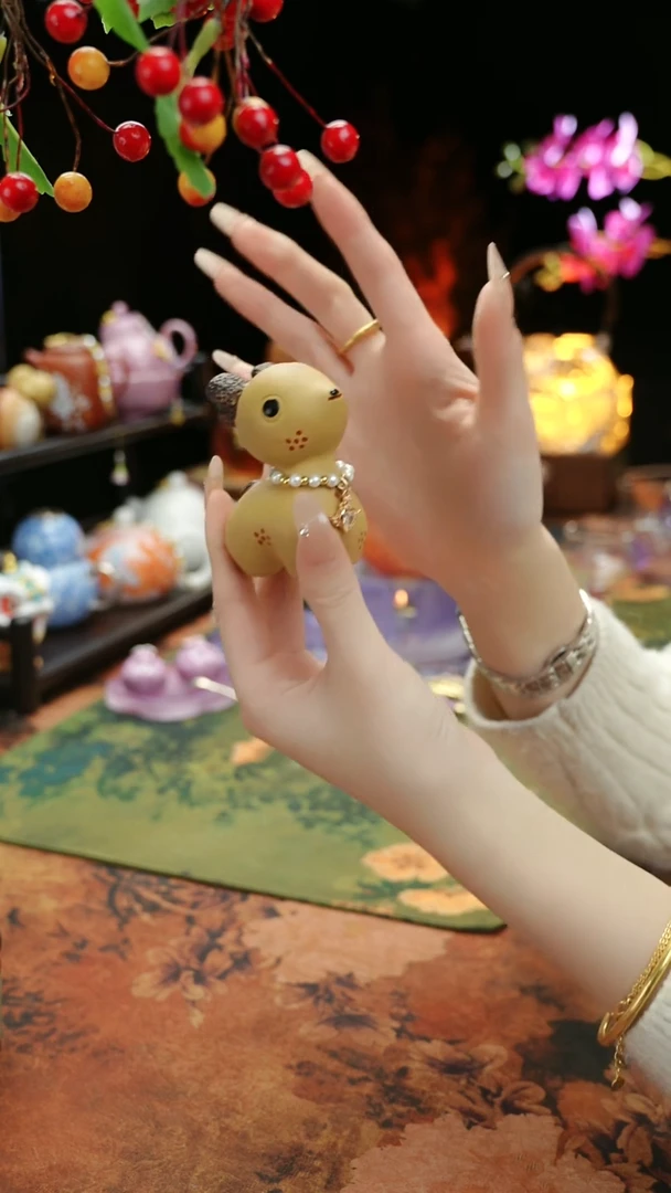 【闪购商品】一鹿有你紫砂茶宠摆件+链子