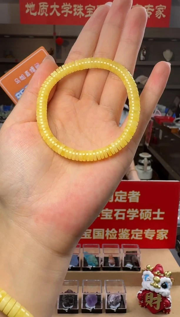 手串蜜蜡未镶嵌天然蜜蜡药片款手串6-6.5mm