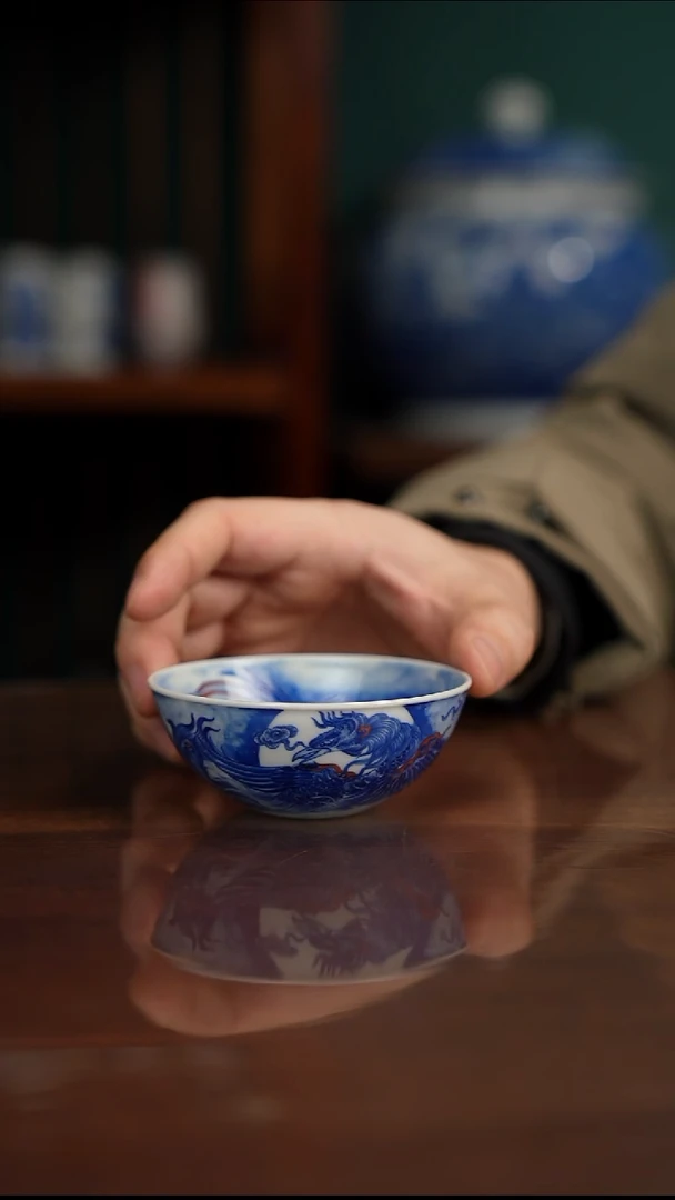 自成堂柴窑 双凤杯