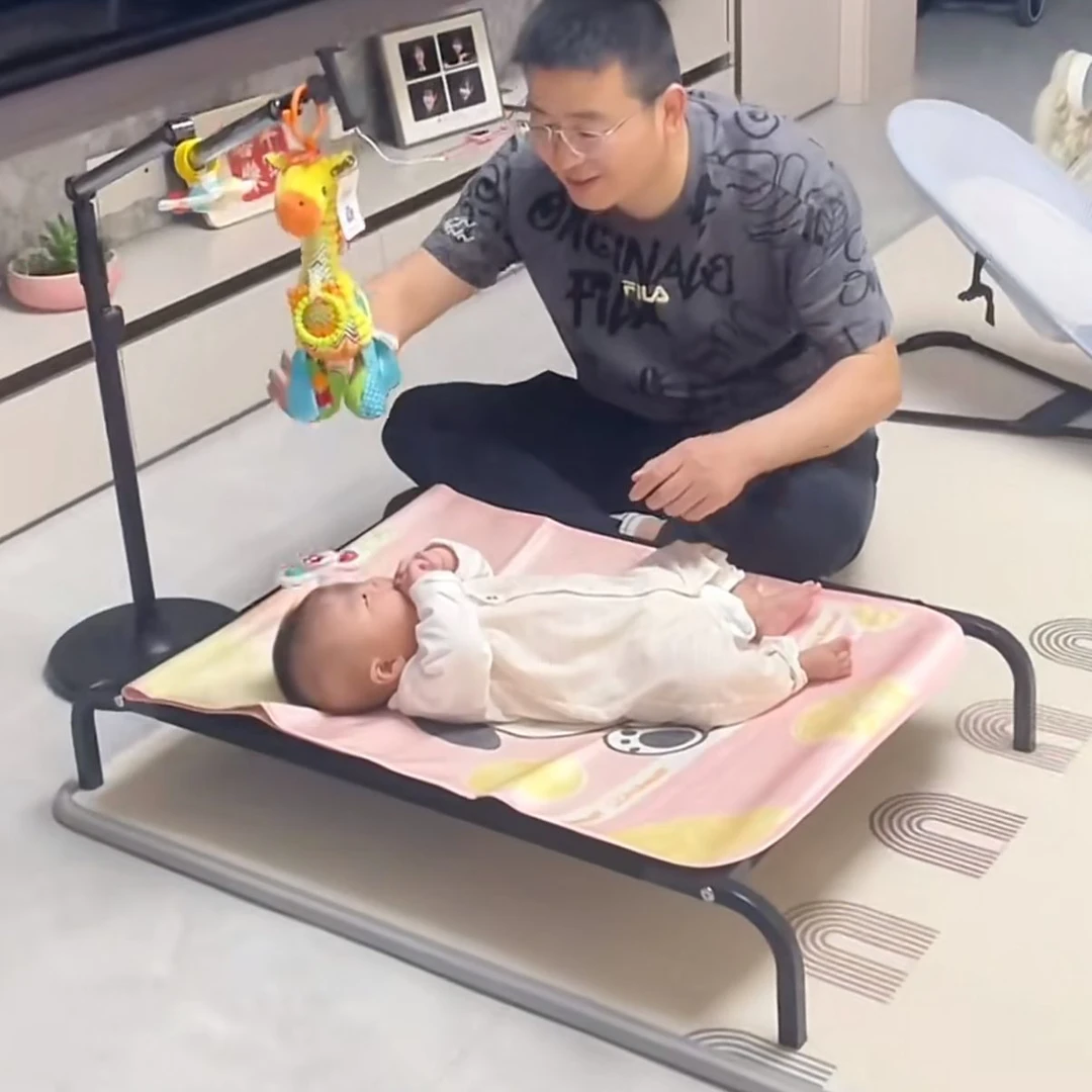 婴幼儿洗澡行军床新生床儿童便携式床上床四季防潮拆洗悬空透气床