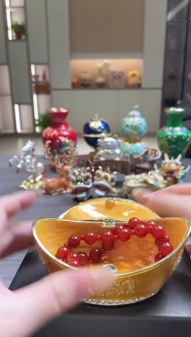 摆件七宝烧珐琅彩首饰盒