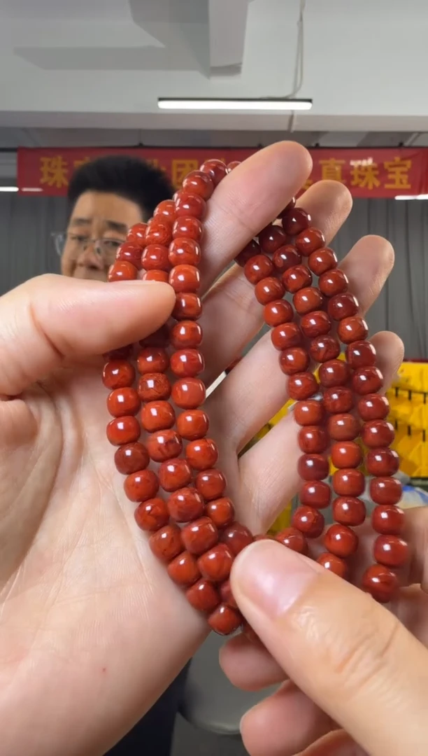 未镶嵌手串南红玛瑙火焰纹南红玛瑙老型珠手串多圈7-8mm