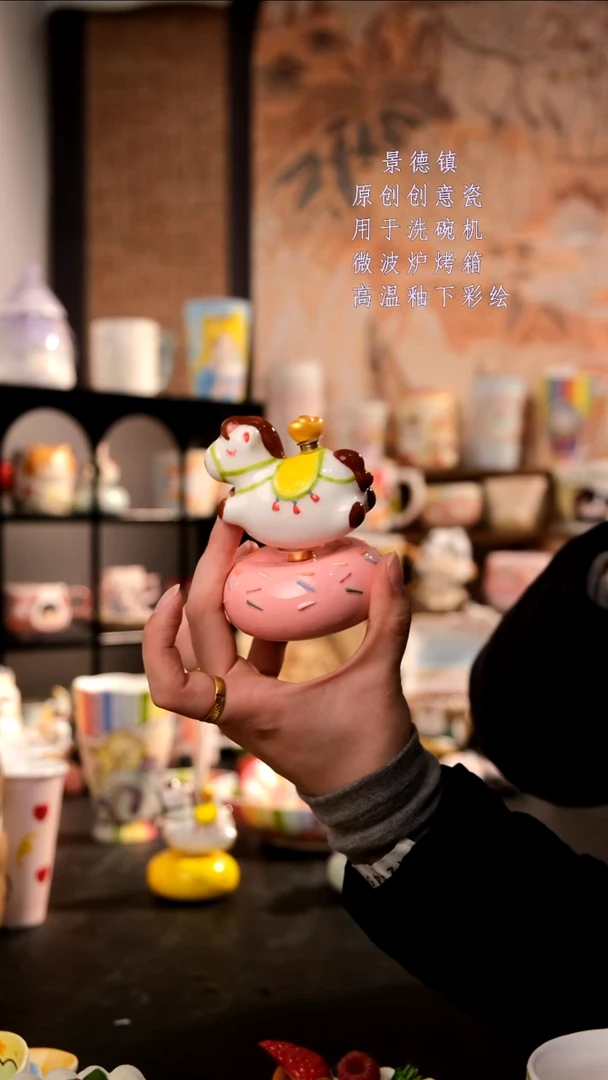 摆件陶旺的可以陶瓷手工手绘设计师款