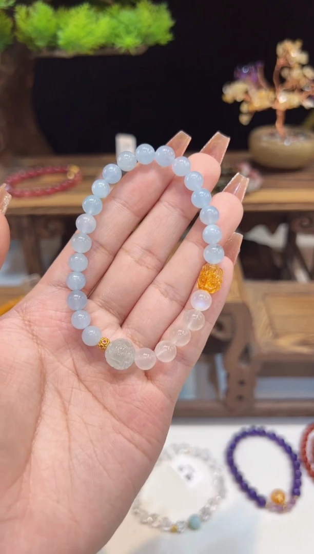 海蓝宝石手链未镶嵌@@手饰