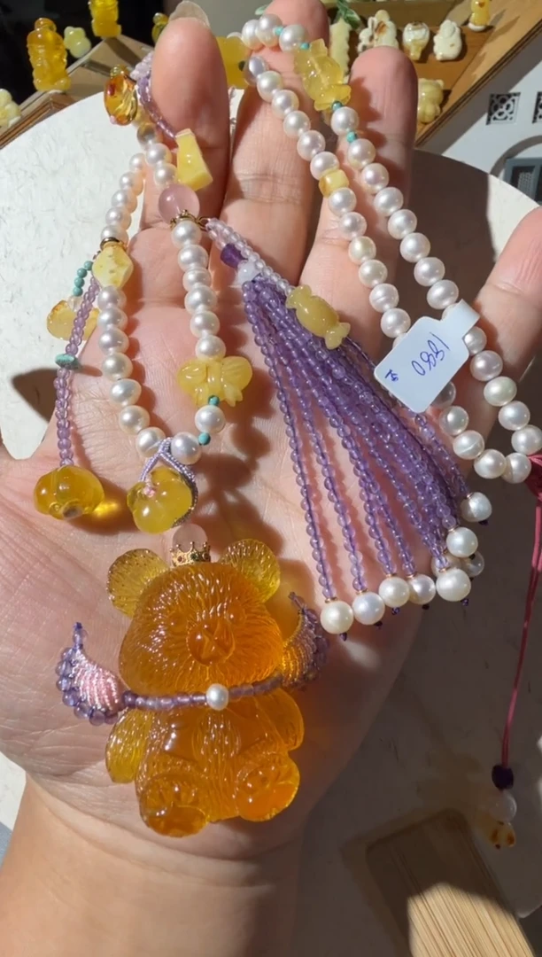 【闪购商品】蜜蜡项链未镶嵌蜜蜡小熊项链