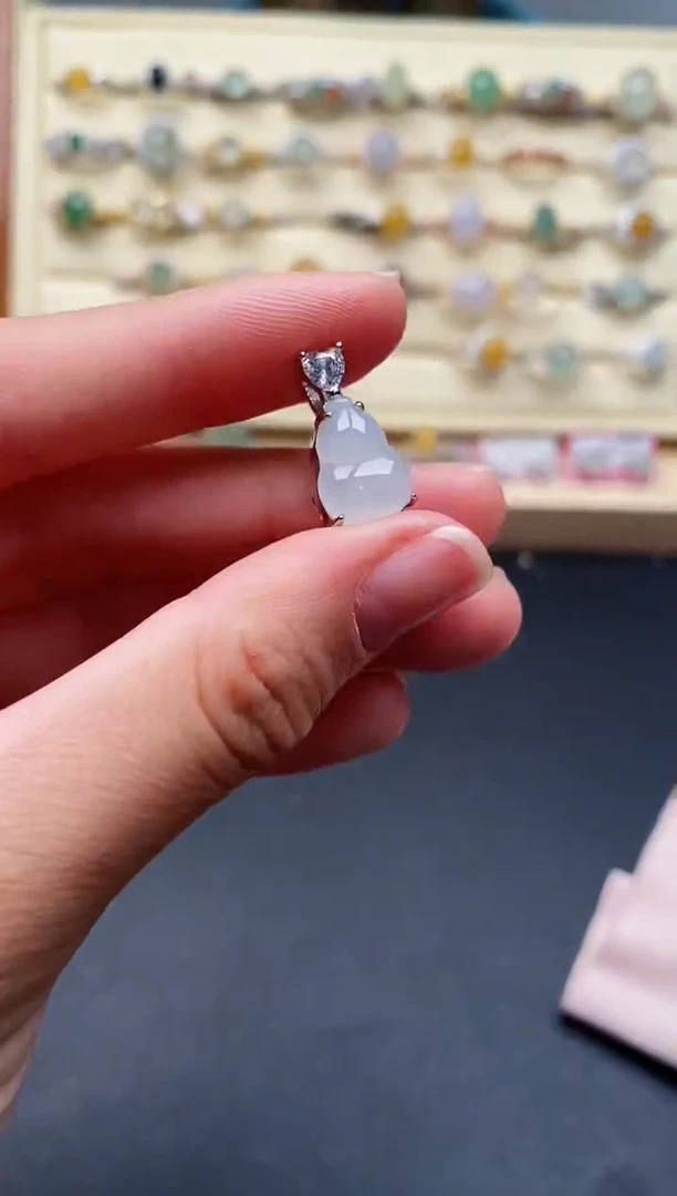 翡翠戒指银S925镶嵌天然A货翡翠2222   3-6