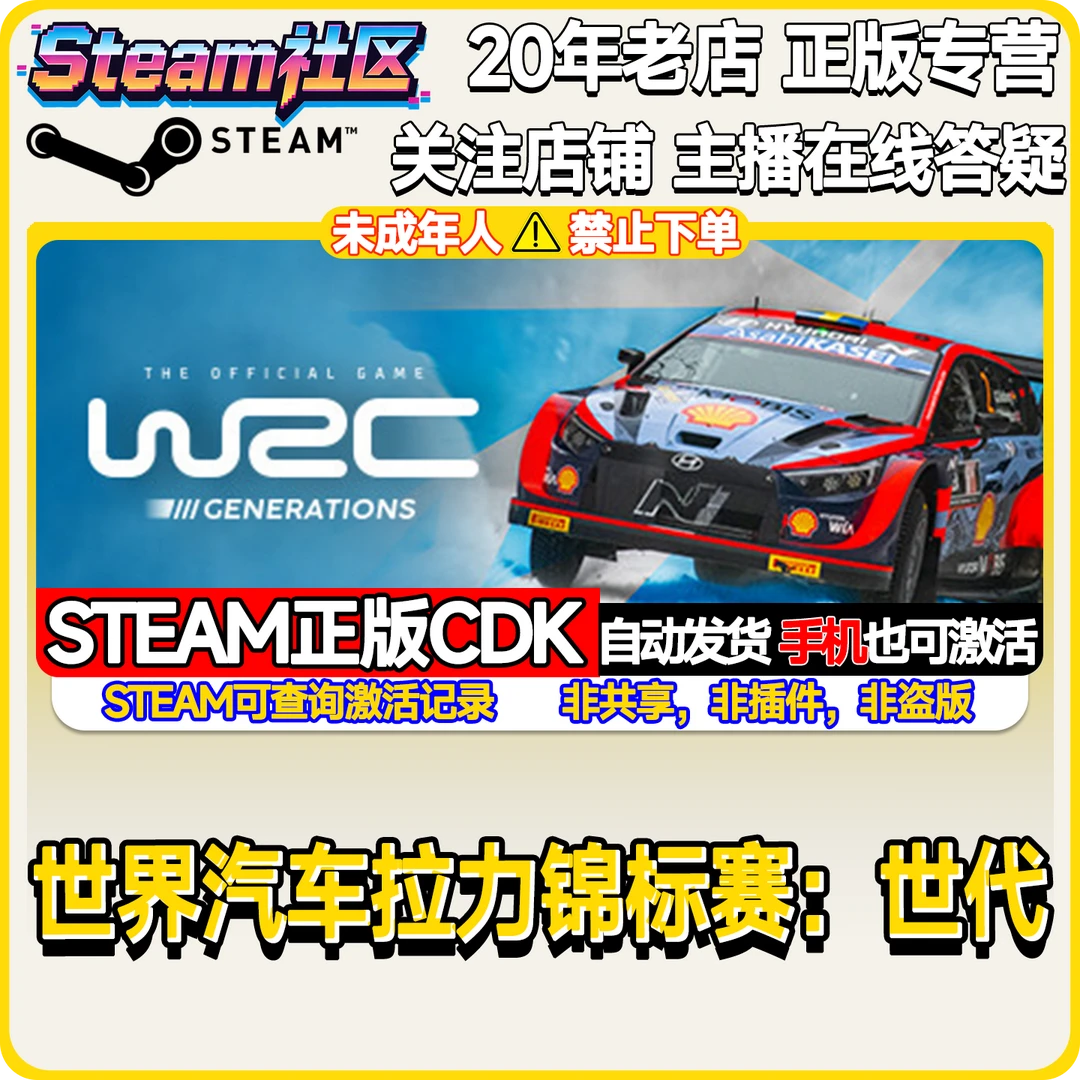 世界汽车拉力锦标赛:世代 WRC Generations PC正版Steam国区CDKEY