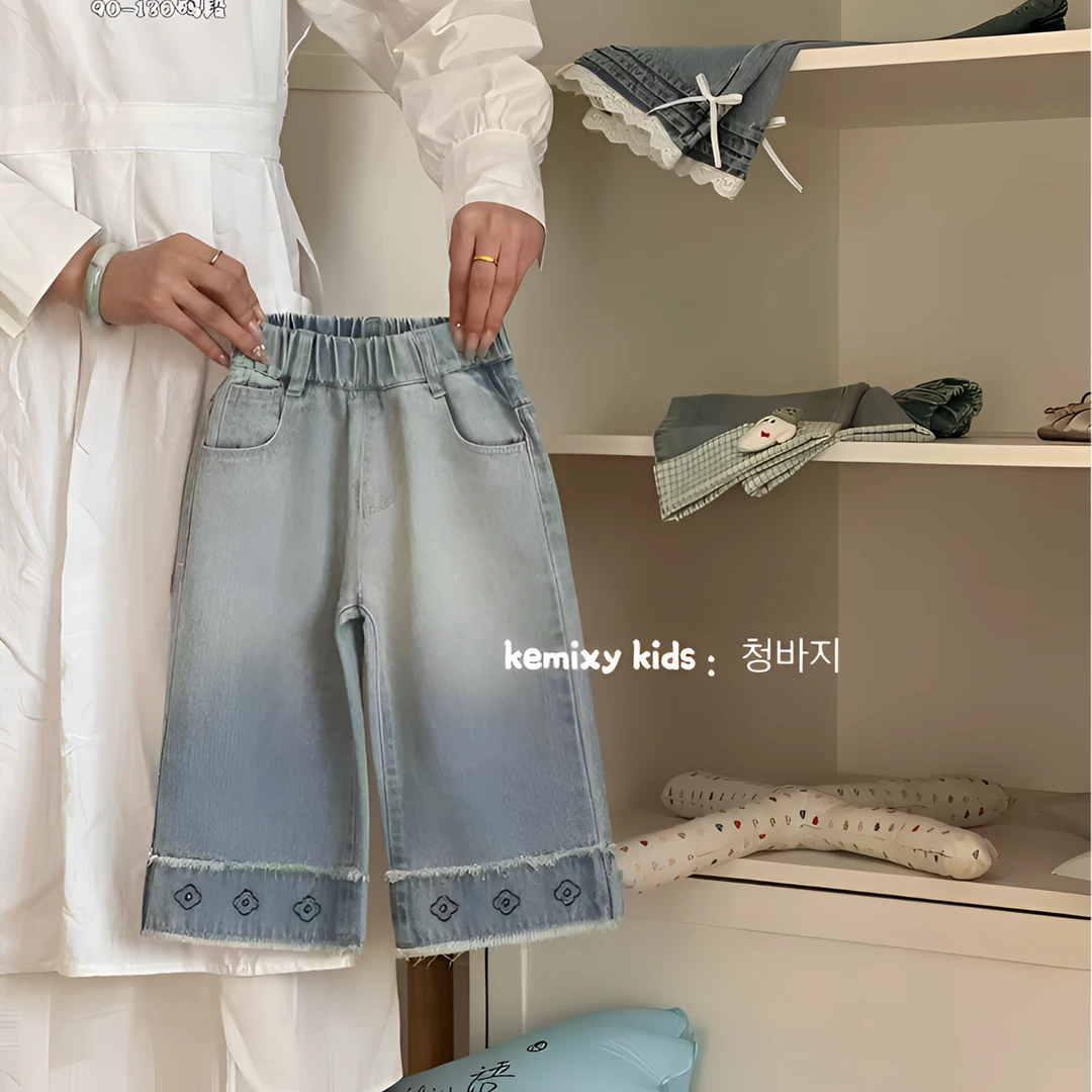 女童牛仔裤2025新款春装洋气百搭