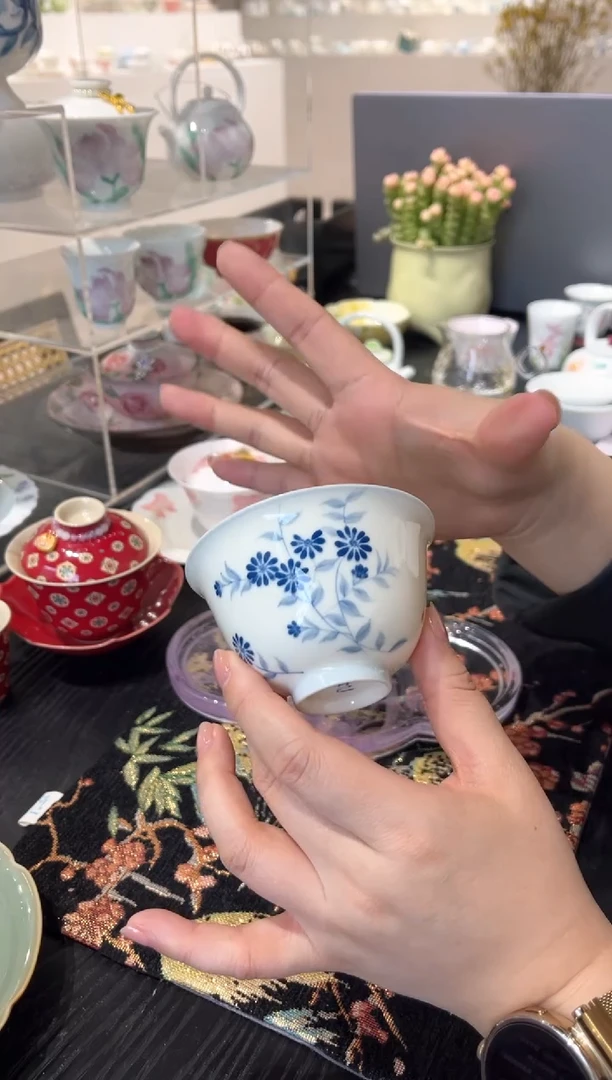 【闪购商品】DY-青己玉瓷-小雏菊-福临盖碗