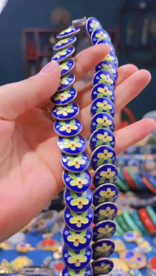 非遗技艺 景泰蓝卡脖花卉项链