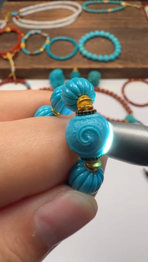 18K金镶嵌绿松石手串手串不****～手串手串