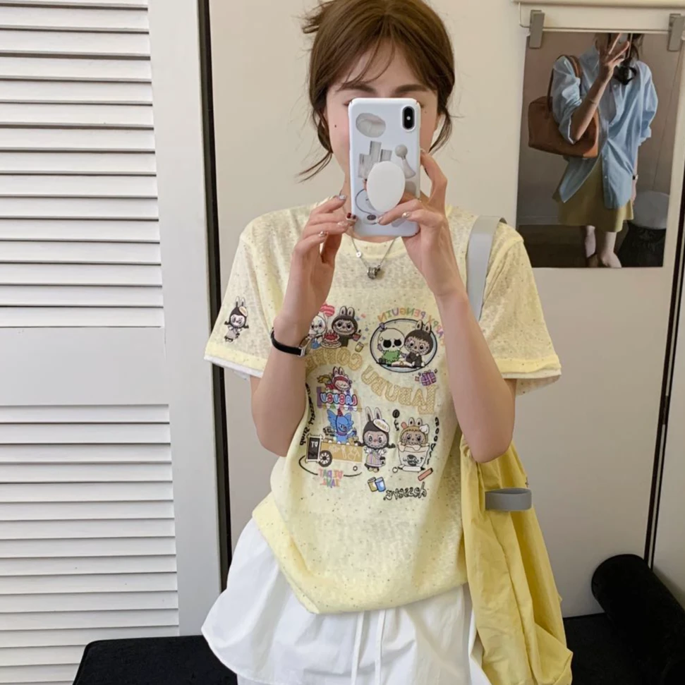 阿悄家 夏季新款 拉布布重工刺绣短袖 #T688