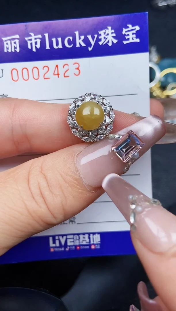 翡翠银S925镶嵌颈饰2423