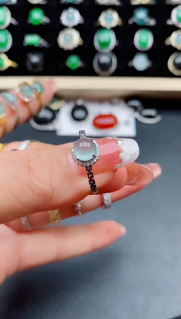 【闪购商品】翡翠戒指银S925镶嵌05880