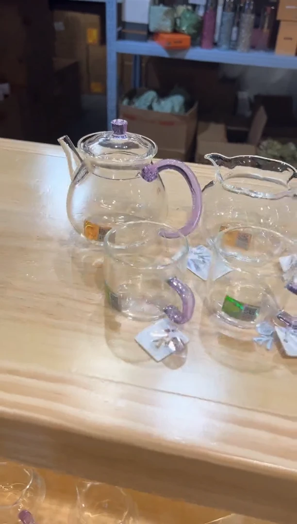 禾器-纳福茶海-浅紫色+清莲壶浅紫+清禾杯浅紫色2只