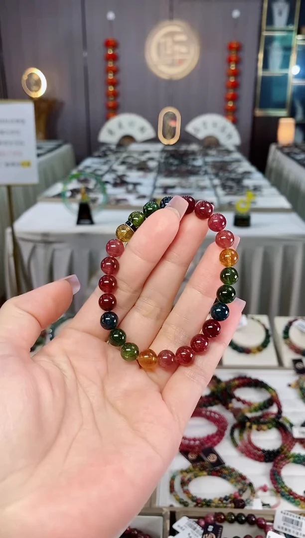 未镶嵌老矿碧玺冰体单圈手串7mm+碧玺hon多样性发货一条
