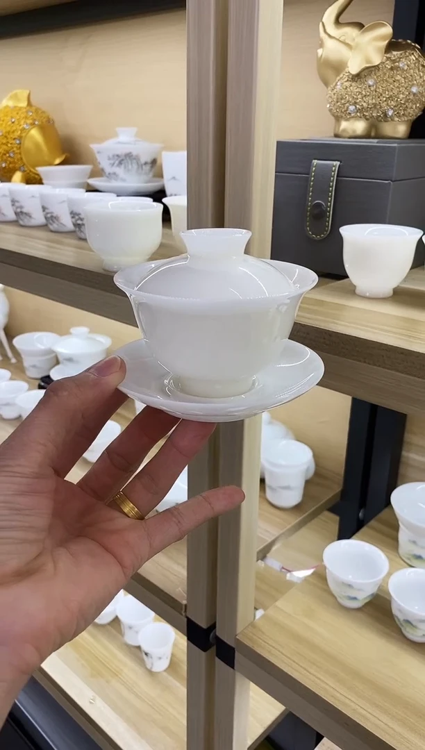 【闪购商品】皙白玉泥盖碗11111111111111